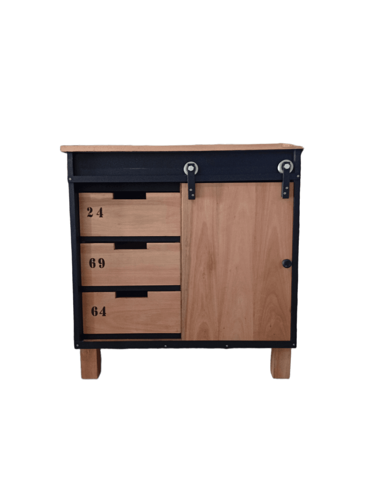 mueble vintage con graficos